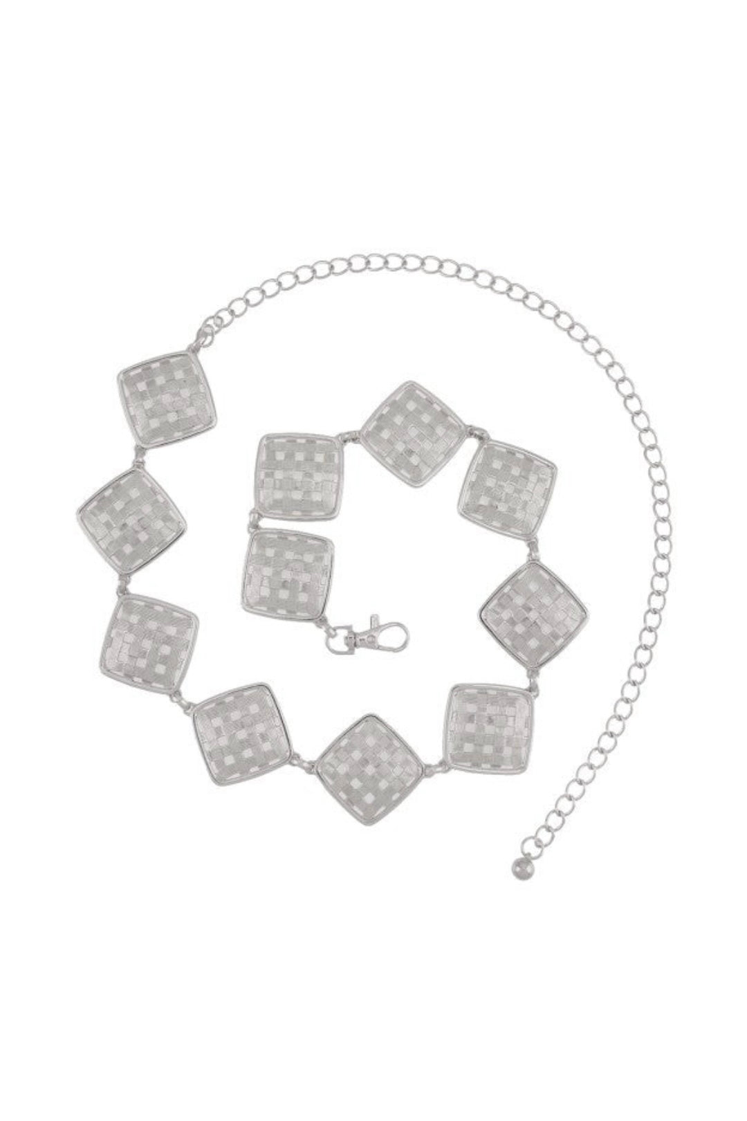 Golden Grid Statement Belt