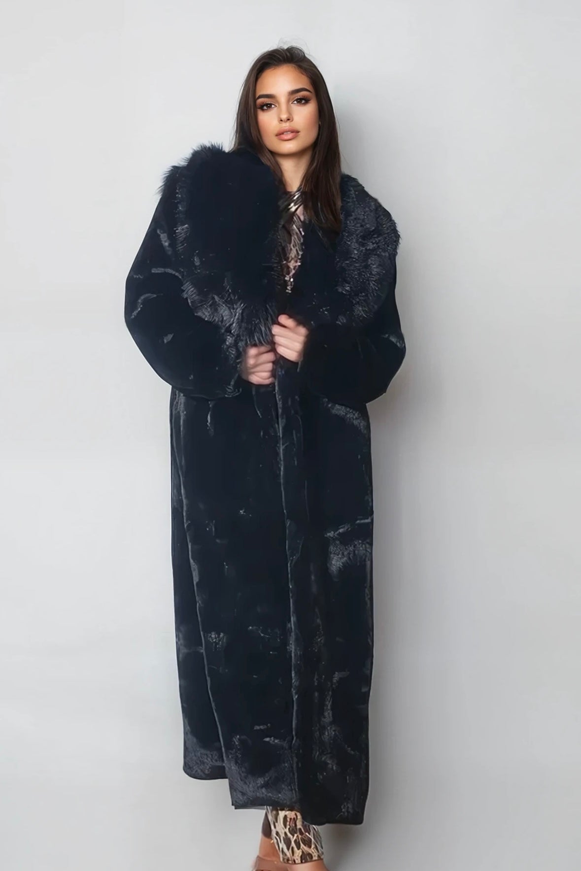 Nona Lux Fur Maxi Coat