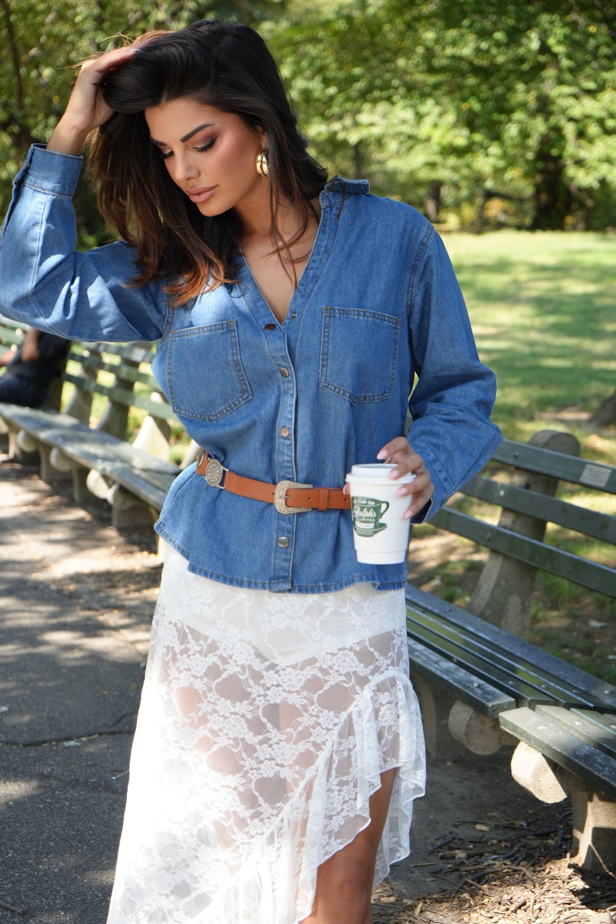 Lace Maxi Slit Skirt