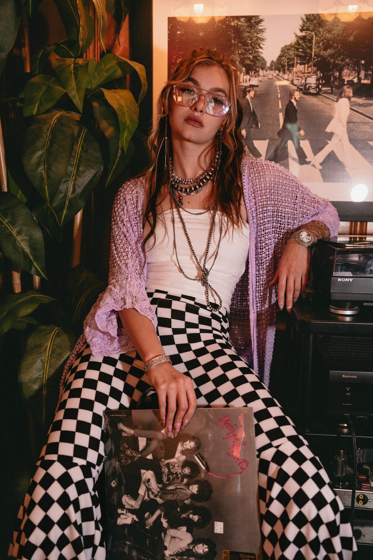 Checker Stretchy Boho Bells