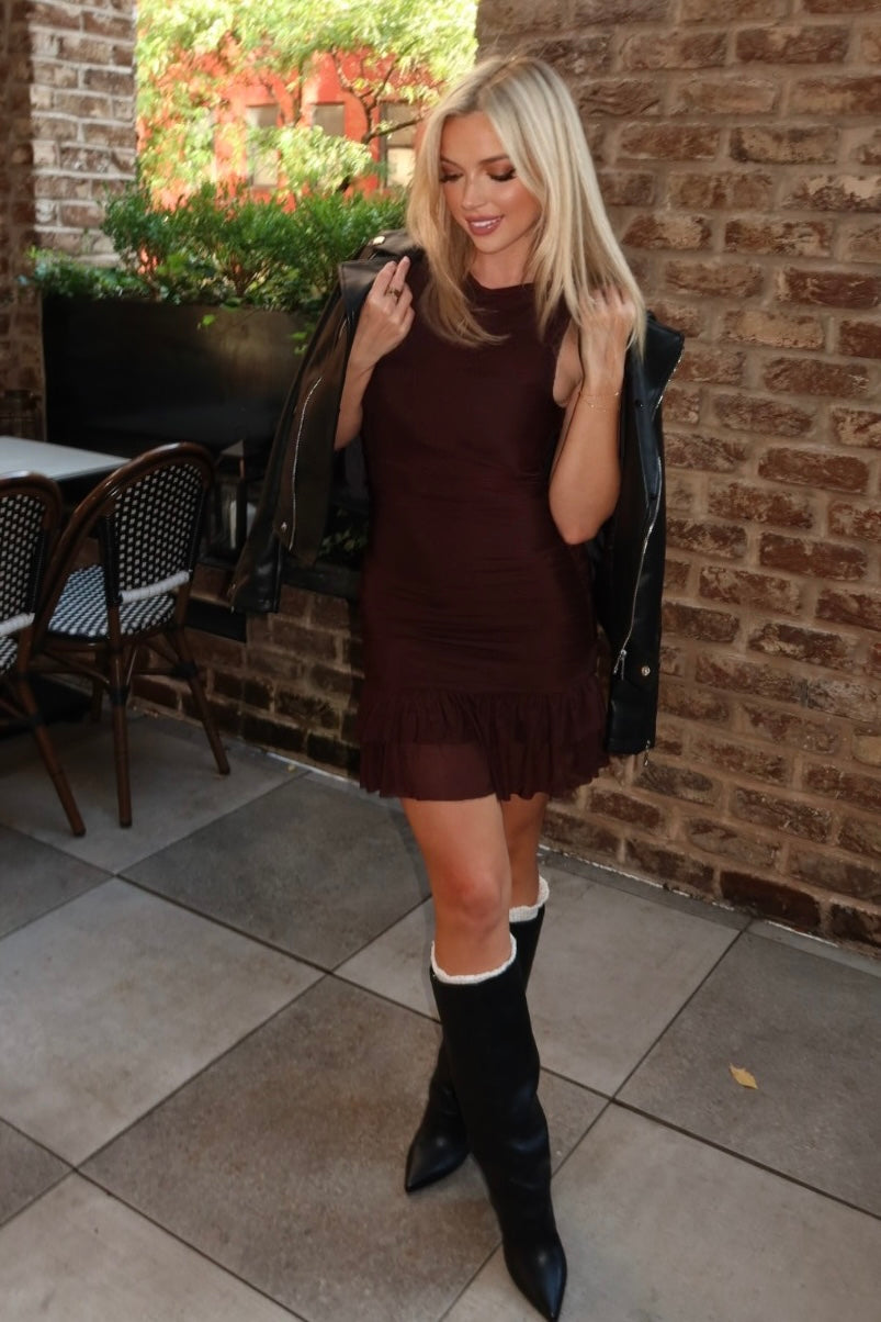 Mocha Muse Mini Dress