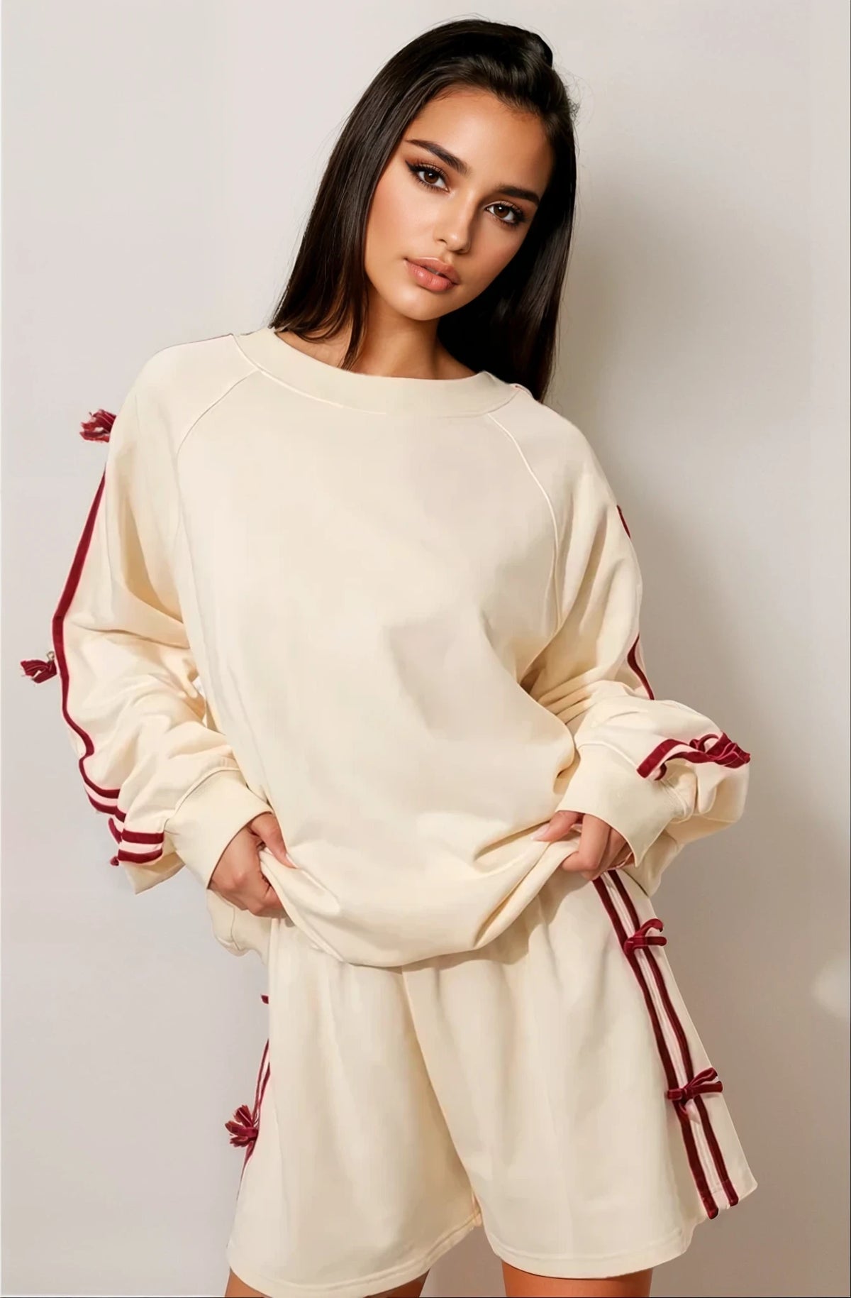 Bow Tie Set in Cream