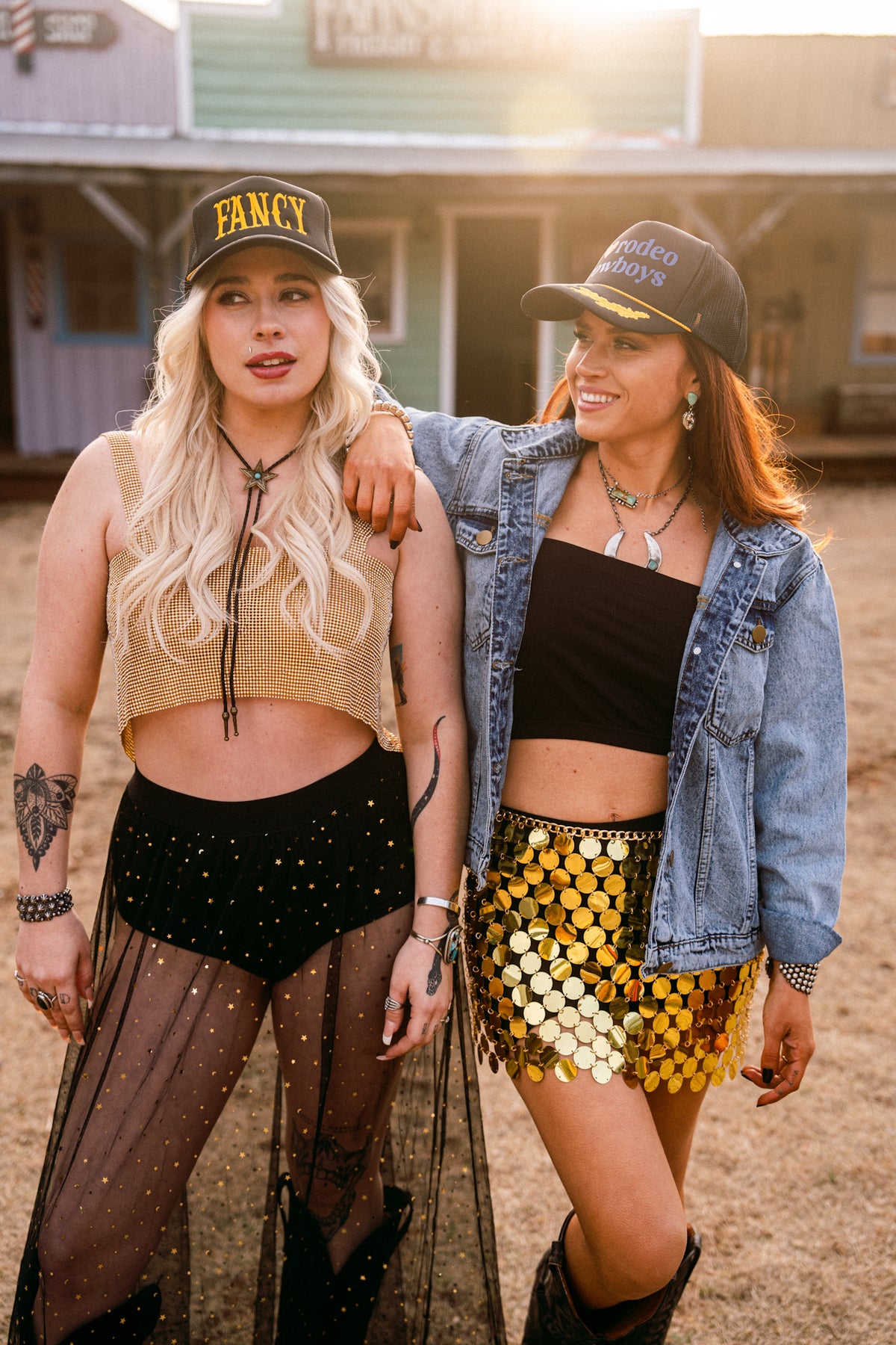 Rhinestone Chainmail Crop in Gold