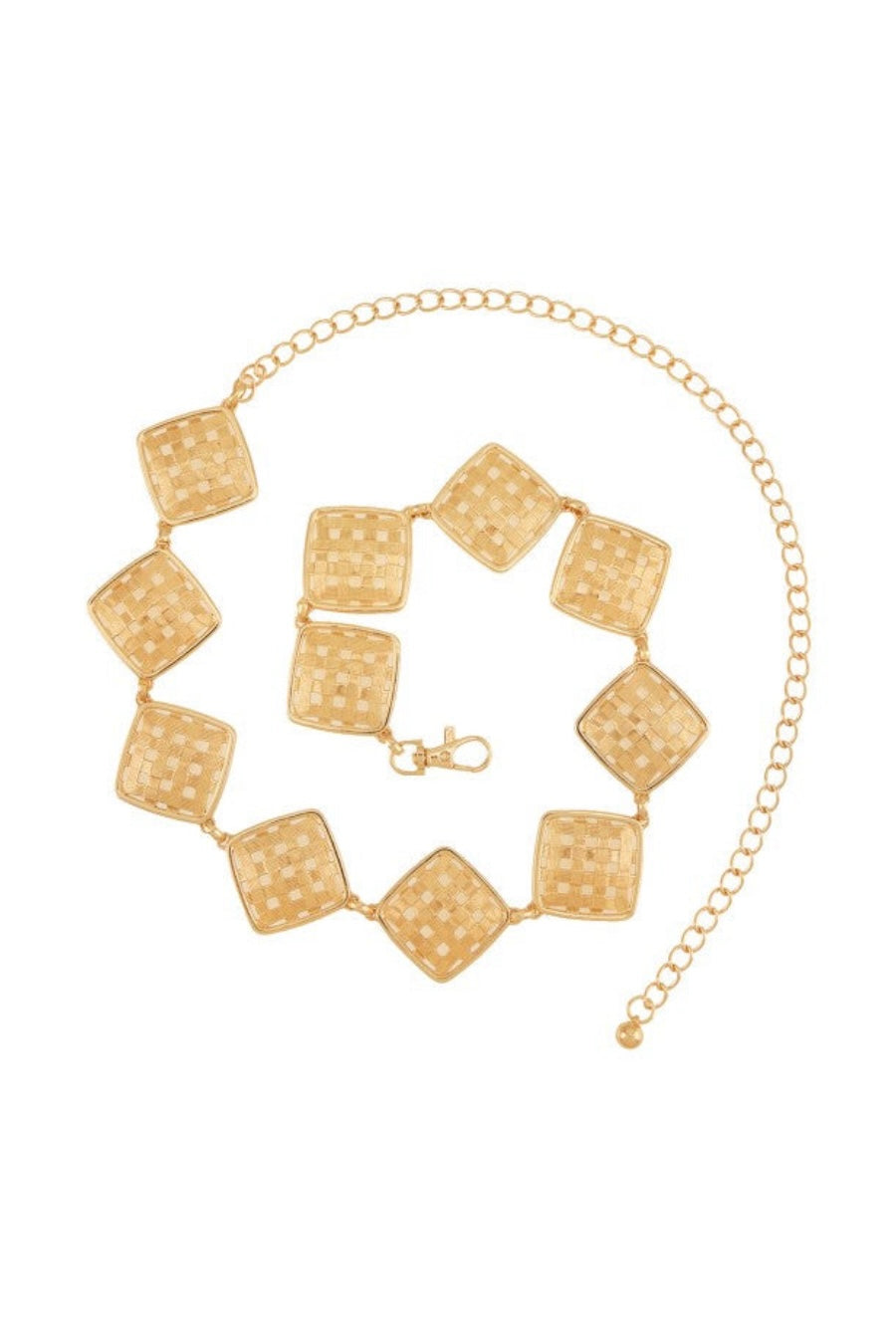 Golden Grid Statement Belt