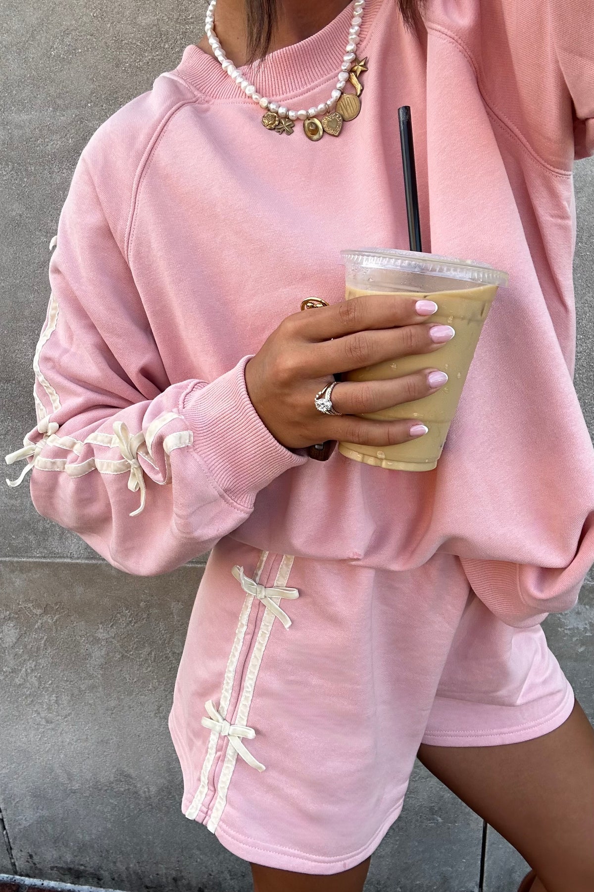 Bow Tie Set in Dusty Pink