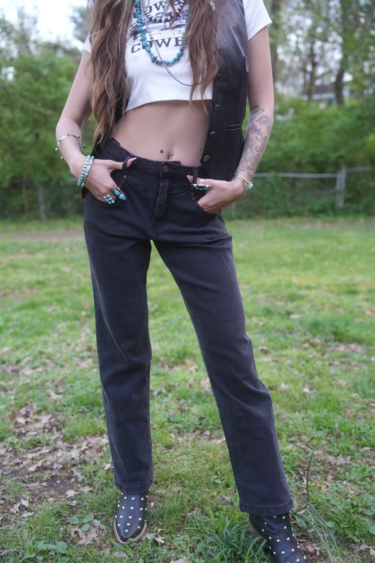 90’s Tapered Jeans in Black