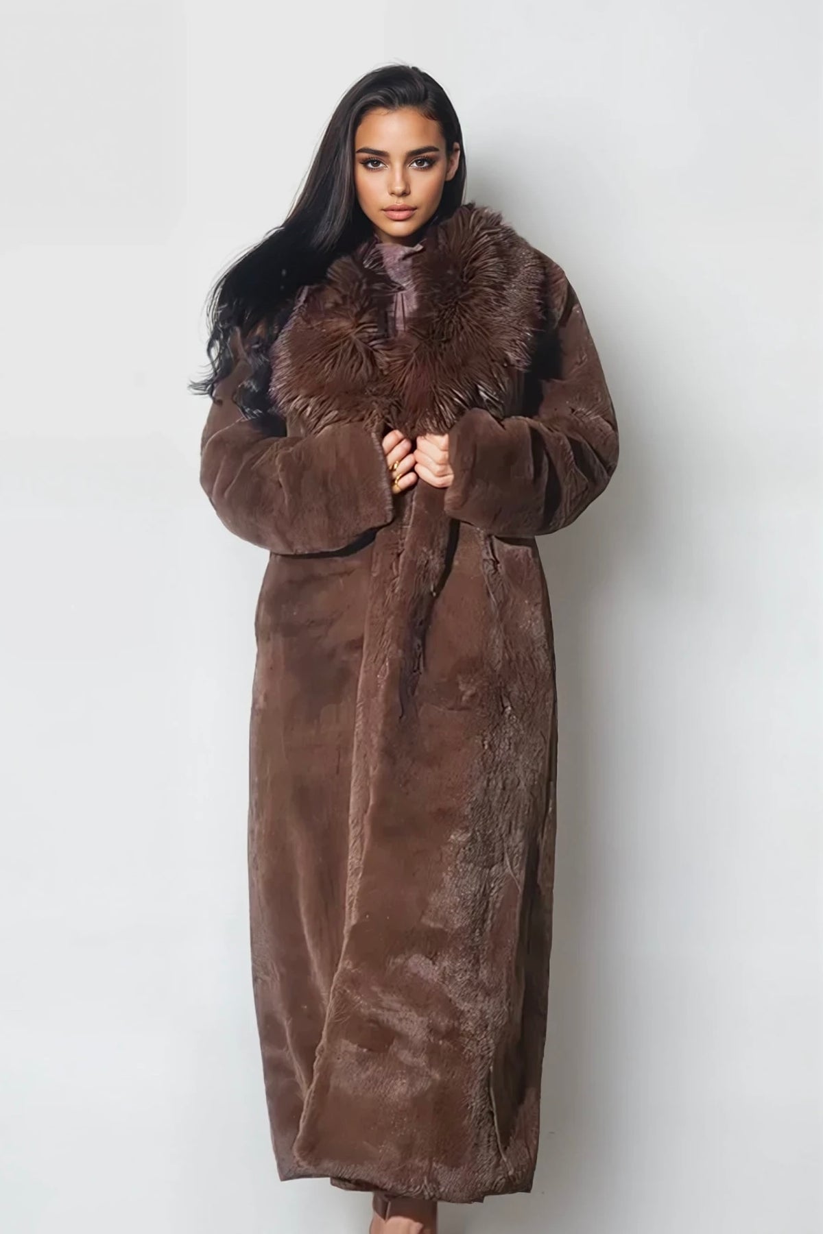 Nona Lux Fur Maxi Coat