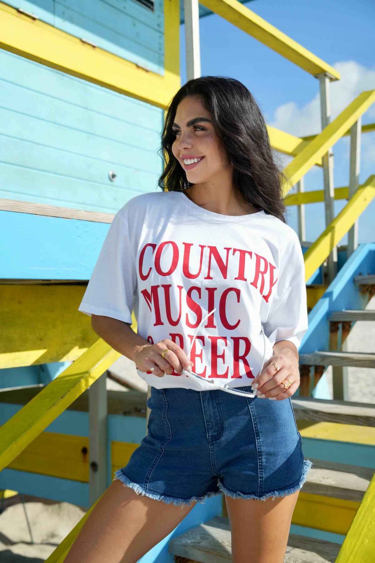 USA Star Shorts in Red