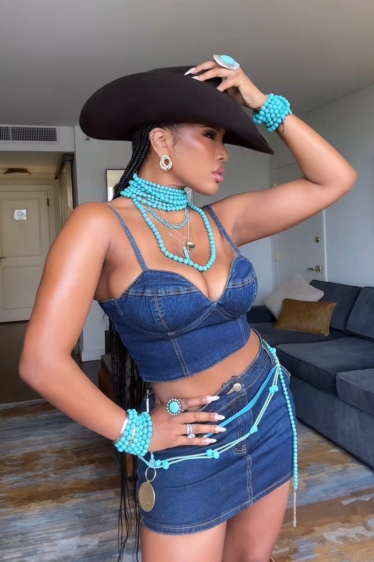 Cowgirl Bunny Denim Set