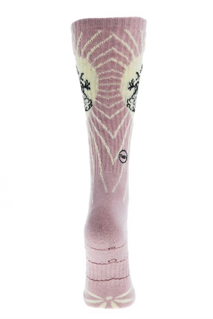 Lucky Chuck Fringe Bucking Dusty Pink Performance Crew Sock