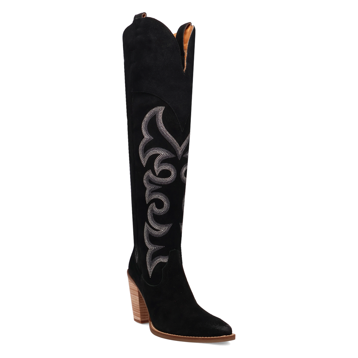 Side profile of Primadonna suede boot