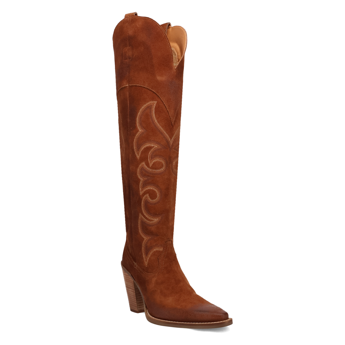 Soft texture suede boot with western silhouette