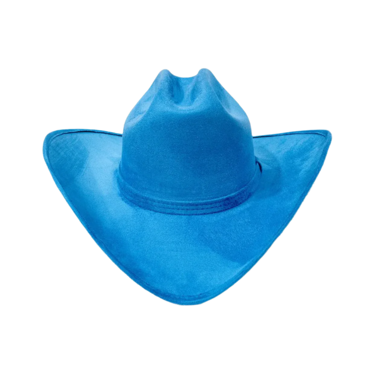 Blue suede cowboy hat with classic western silhouette