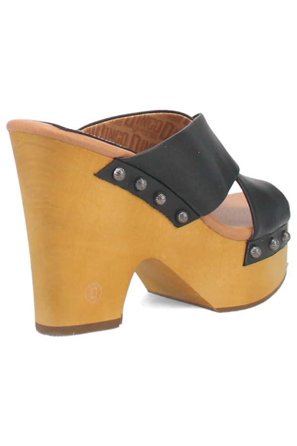 Women's summer sandal with 4.5 inch heel and earthy design