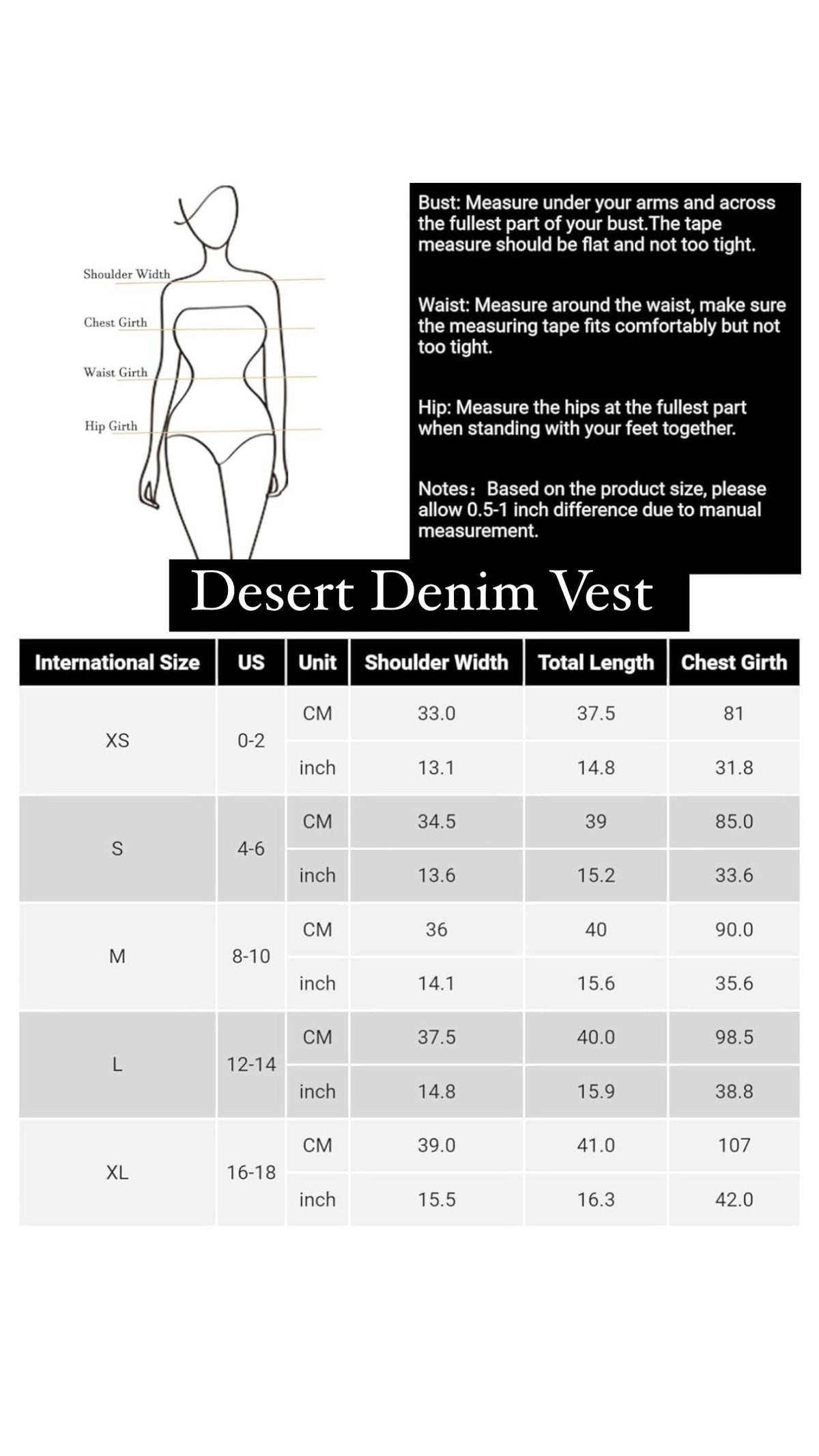 Desert Denim Vest in Dark Wash
