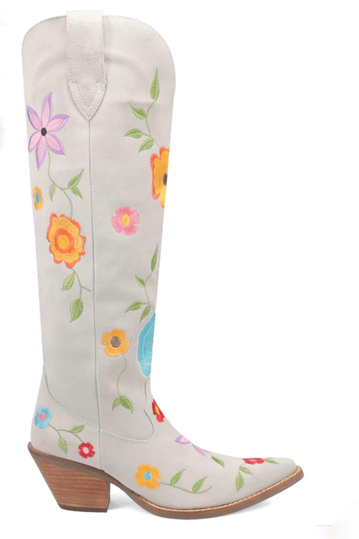 Flower Power Suede Boot in White