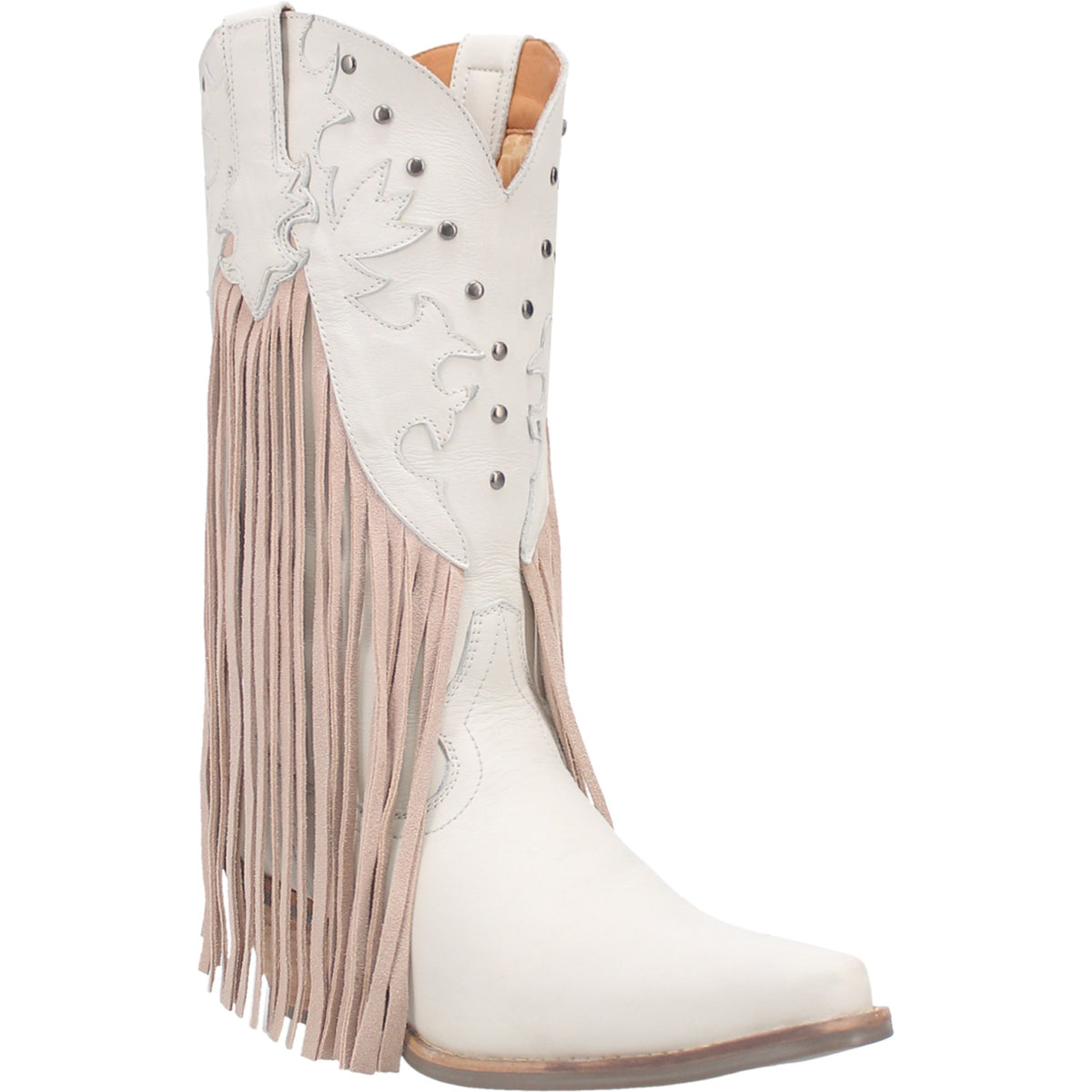 Hoedown Leather Boot in Off White