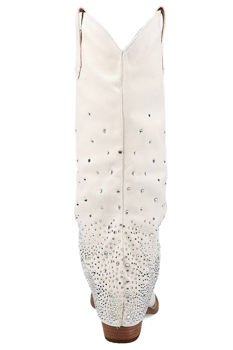 Eye Candy Denim Boot in White