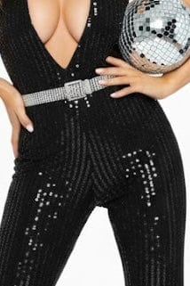 Rhinestone Buckle Belt