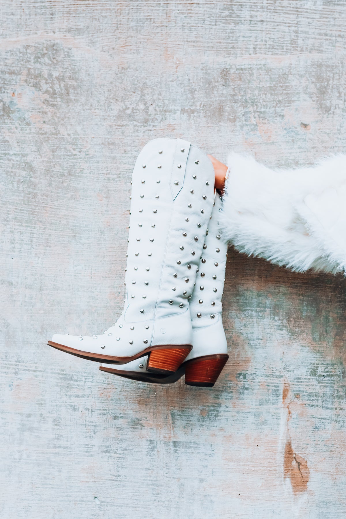 Broadway Bunny Leather Boot in White