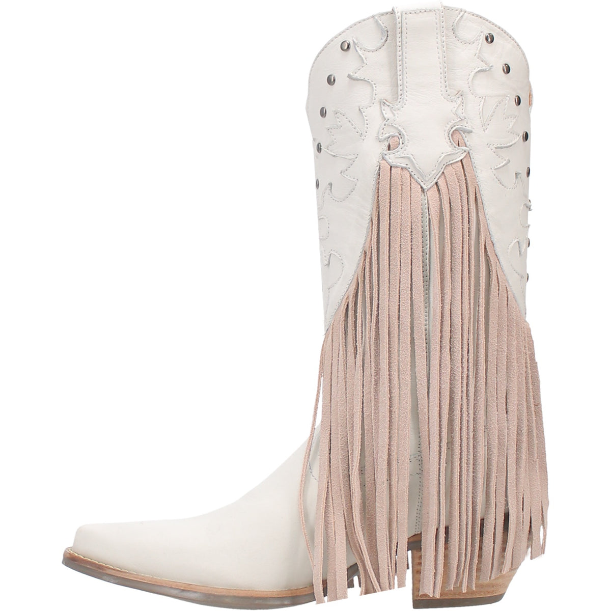 Hoedown Leather Boot in Off White