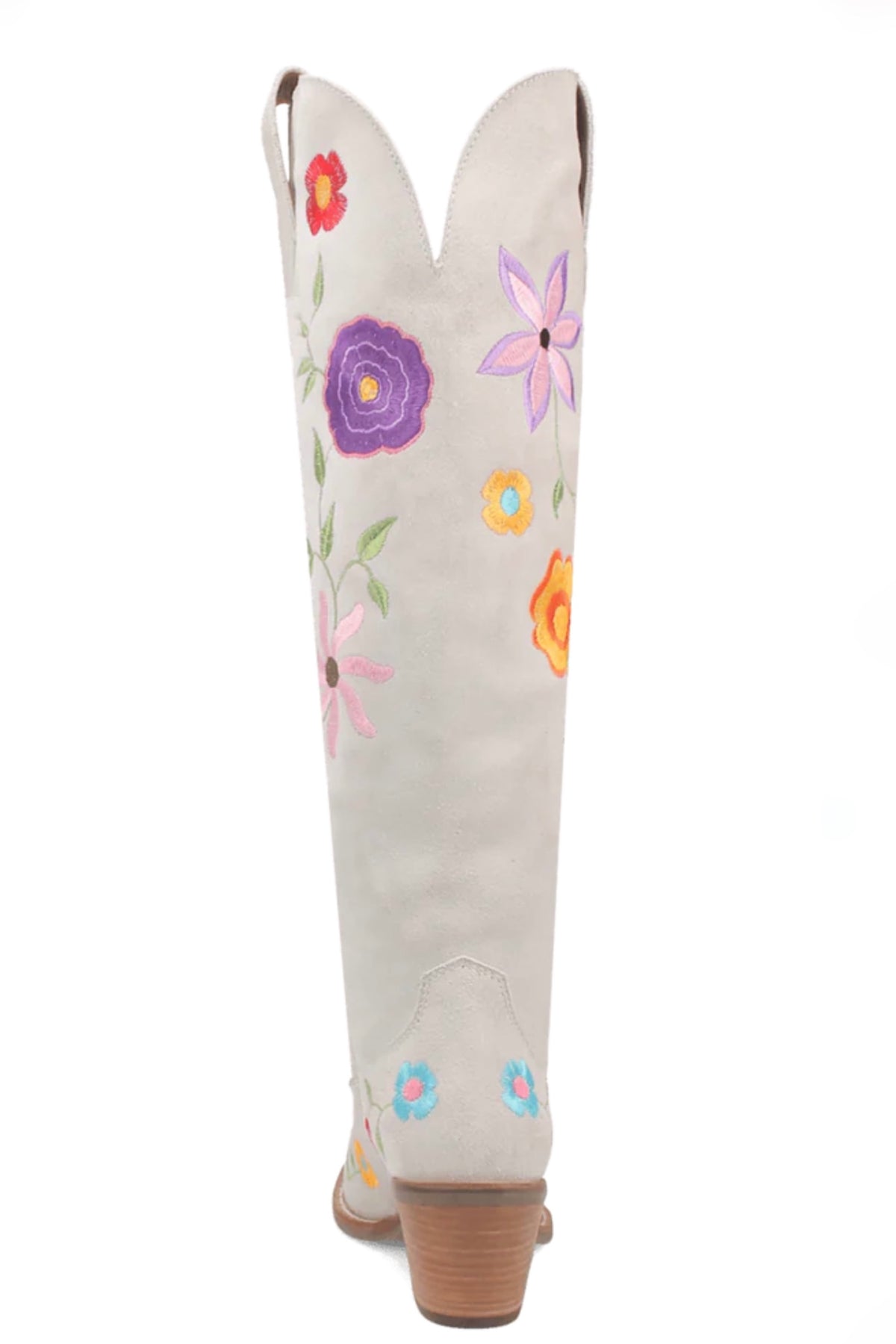 Flower Power Suede Boot in White