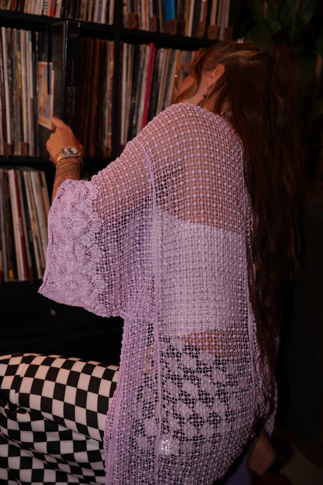 Lady Lilac Crochet Duster