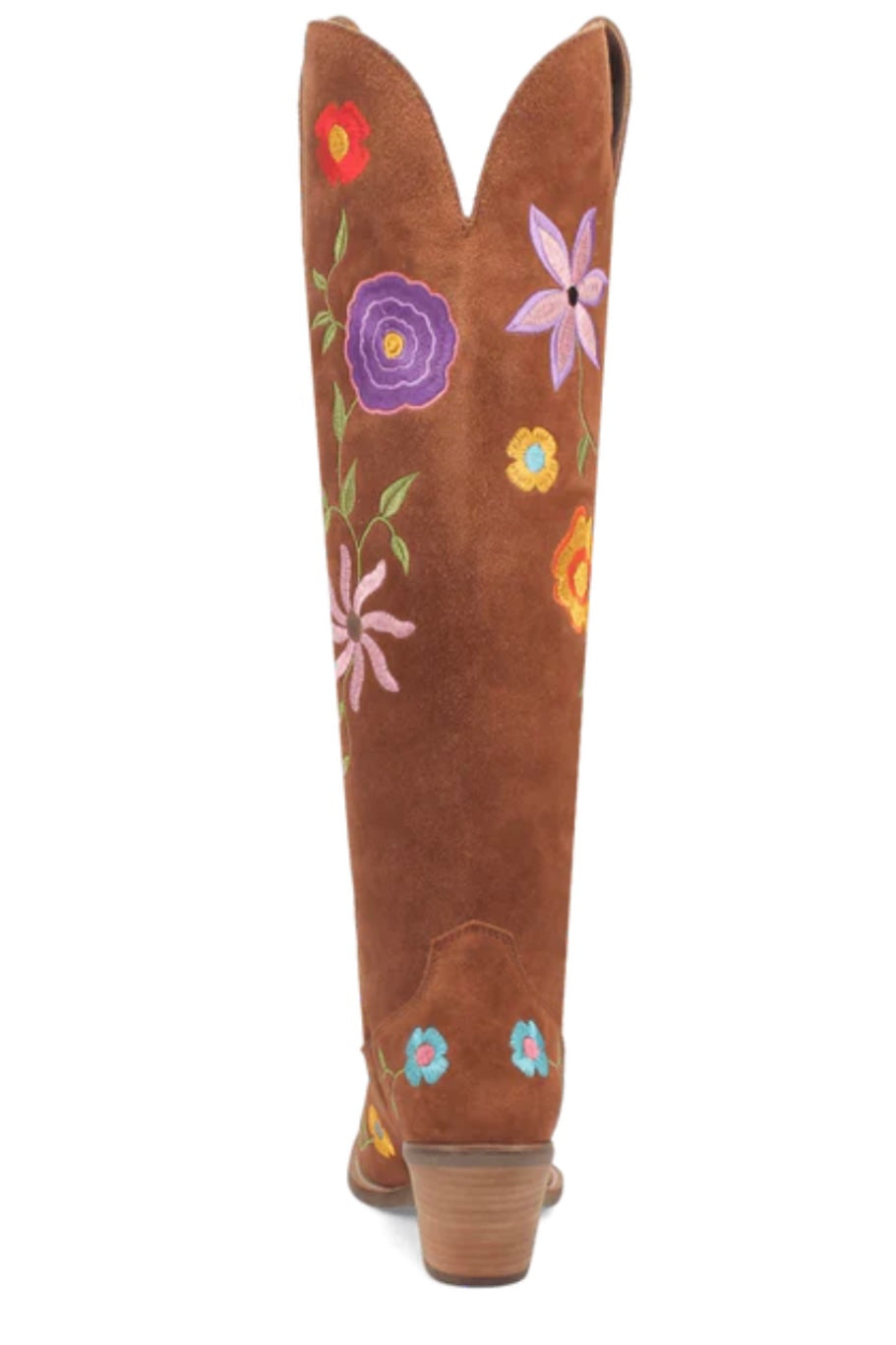 Flower Power Suede Boot in Brown