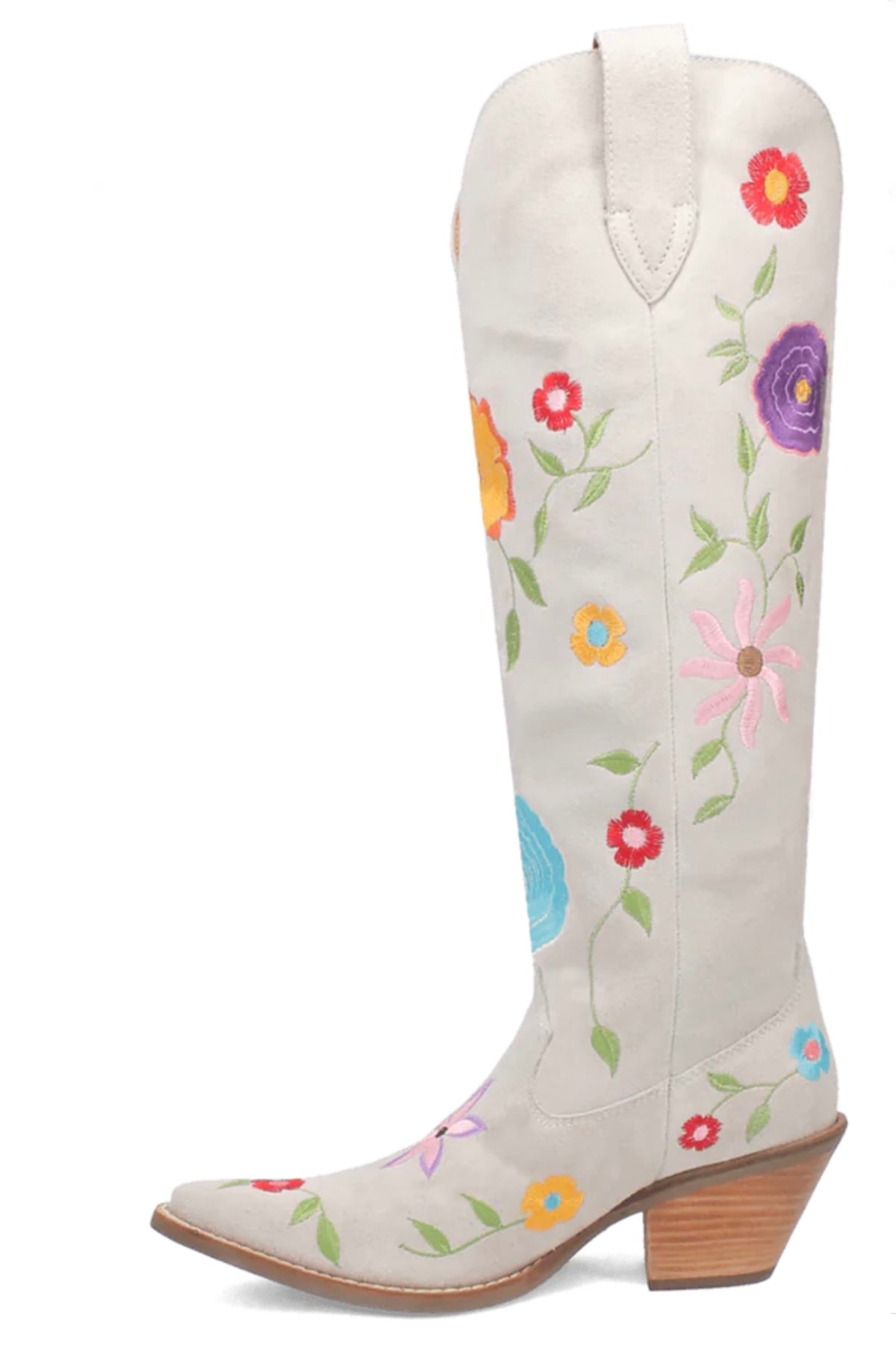 Flower Power Suede Boot in White