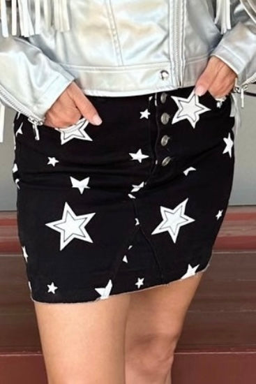Black & White Star Skirt