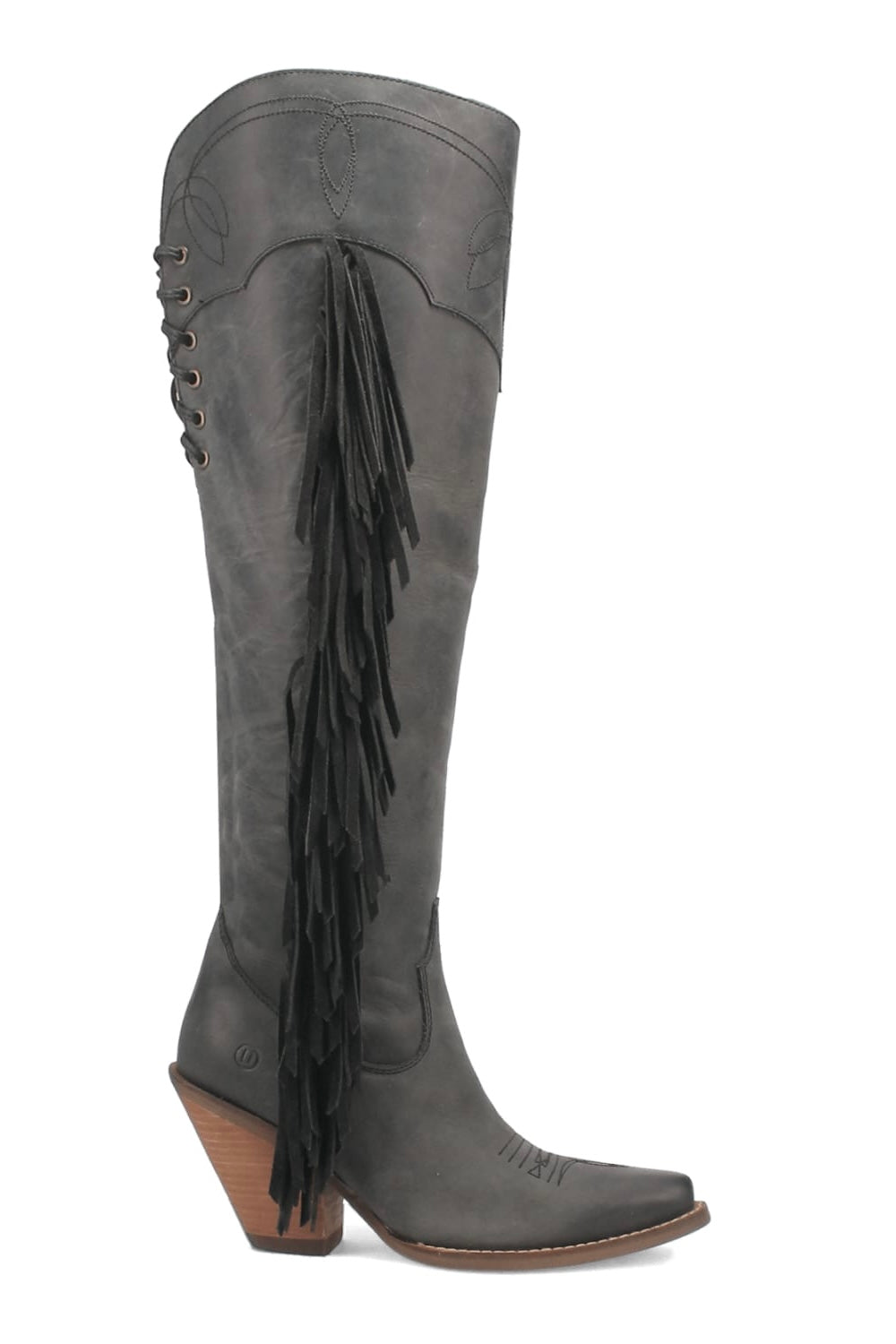Sky High Leather Boot in Black