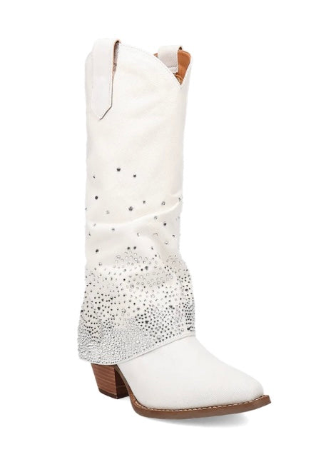 Eye Candy Denim Boot in White