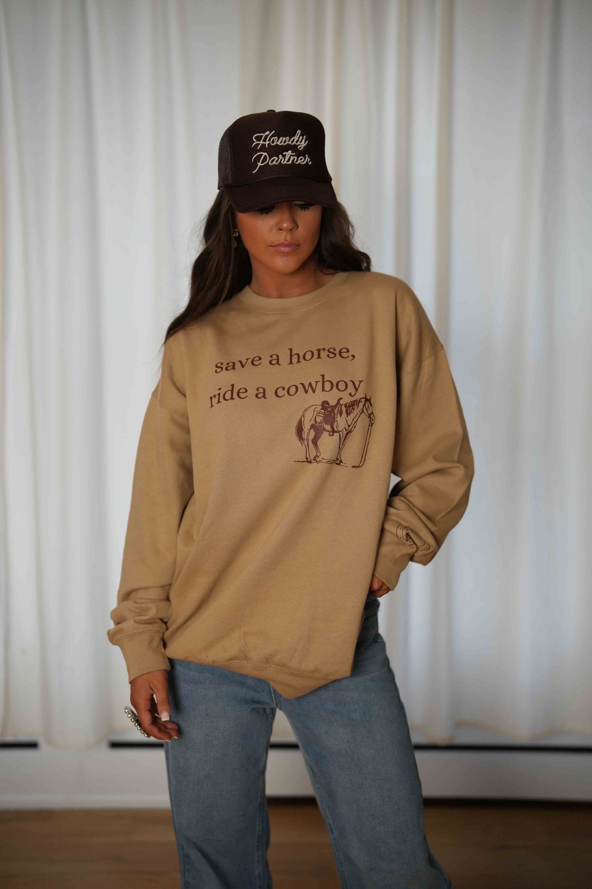Save a Horse Sweatshirt in Camel