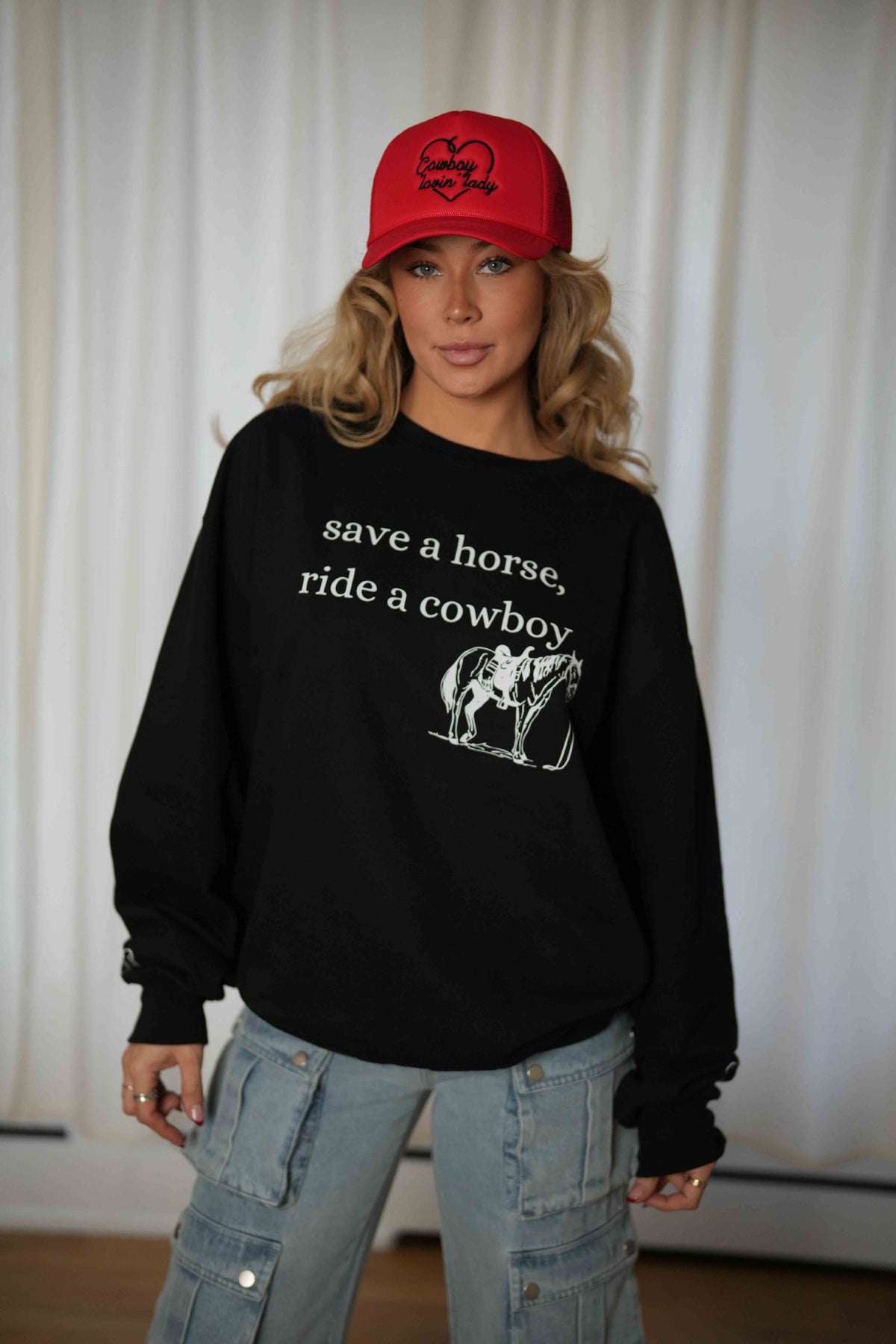 Save a Horse Sweatshirt  in Black