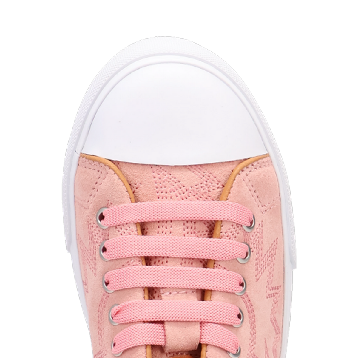 Close-up of western stitching detail on women's Campus sneakers
