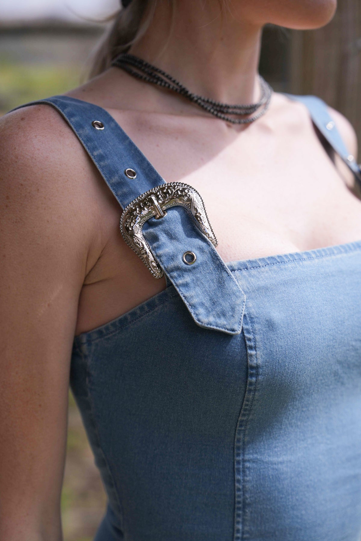 Buckle Denim Dress