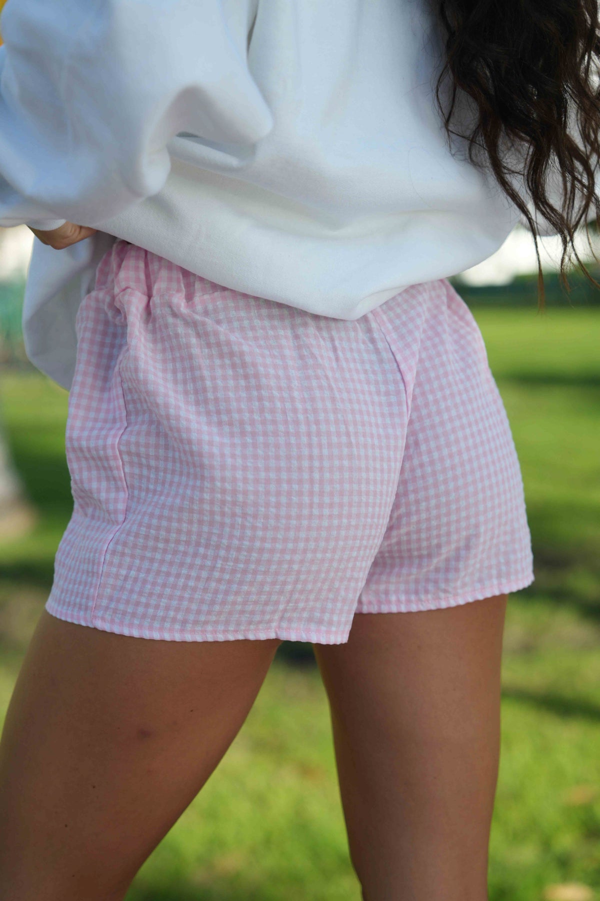 Pink Gingham Shorts