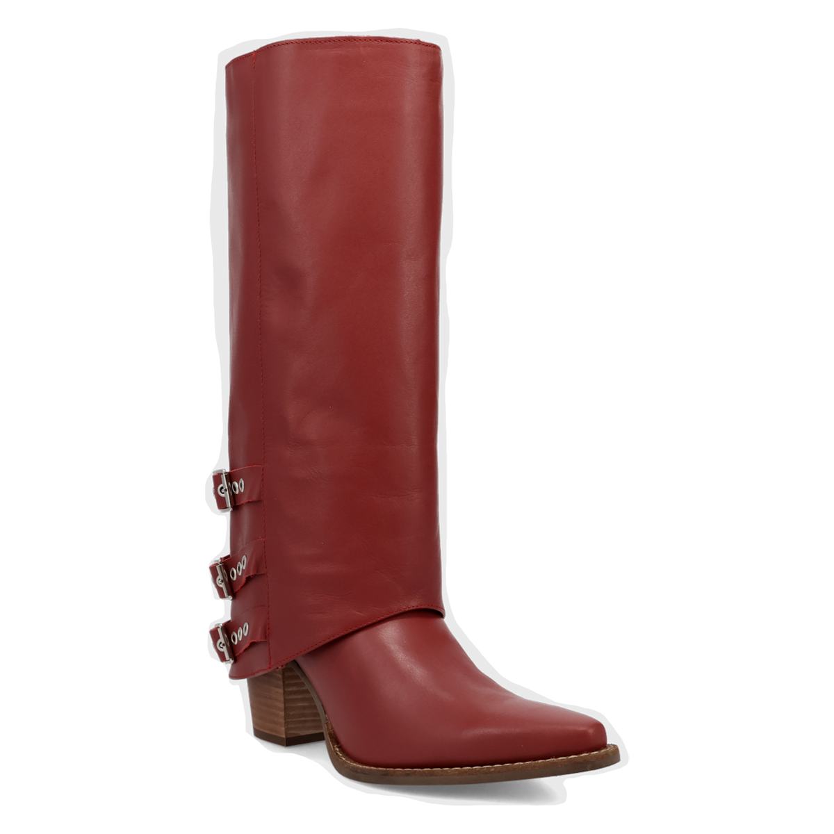 Urban Cowgirl black leather western boot with buckles