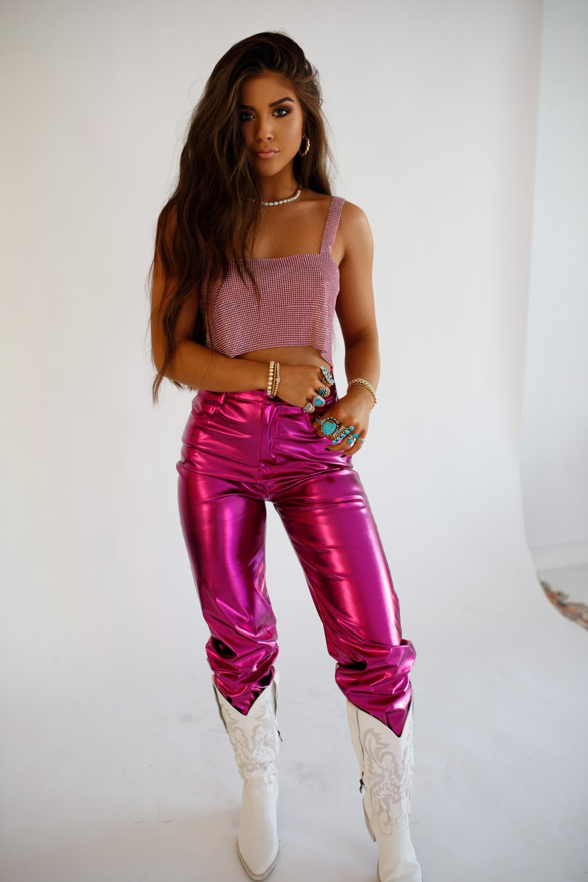 Hawt Pink Metallic Pants