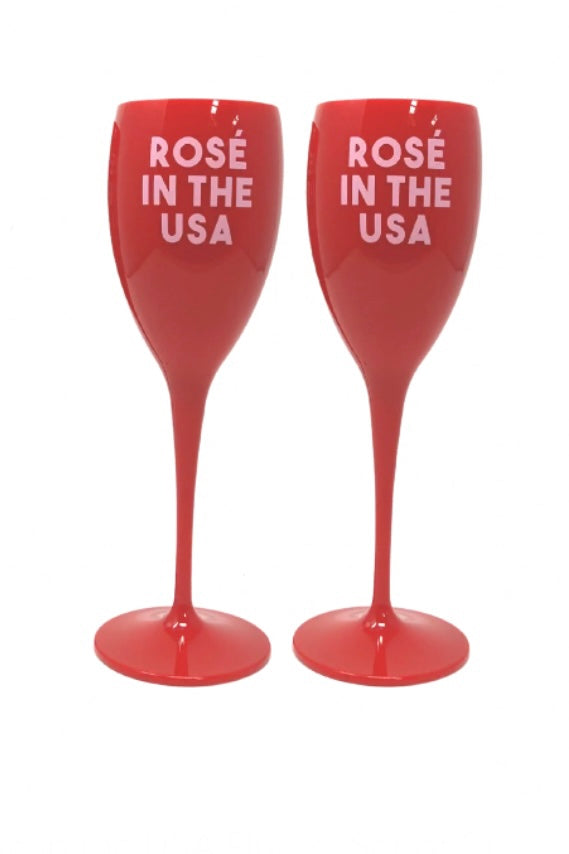Rose in the USA Flutes (Set of 2)