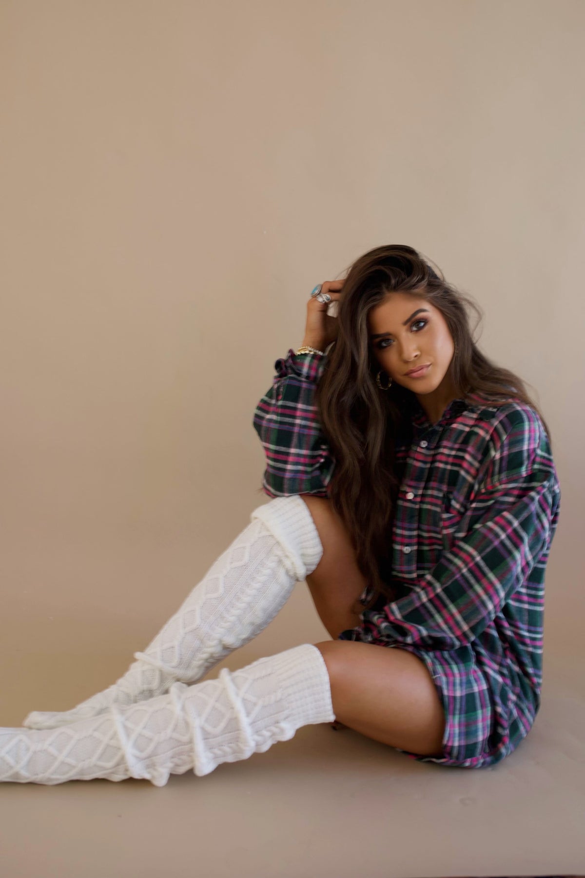Navy Rose Flannel