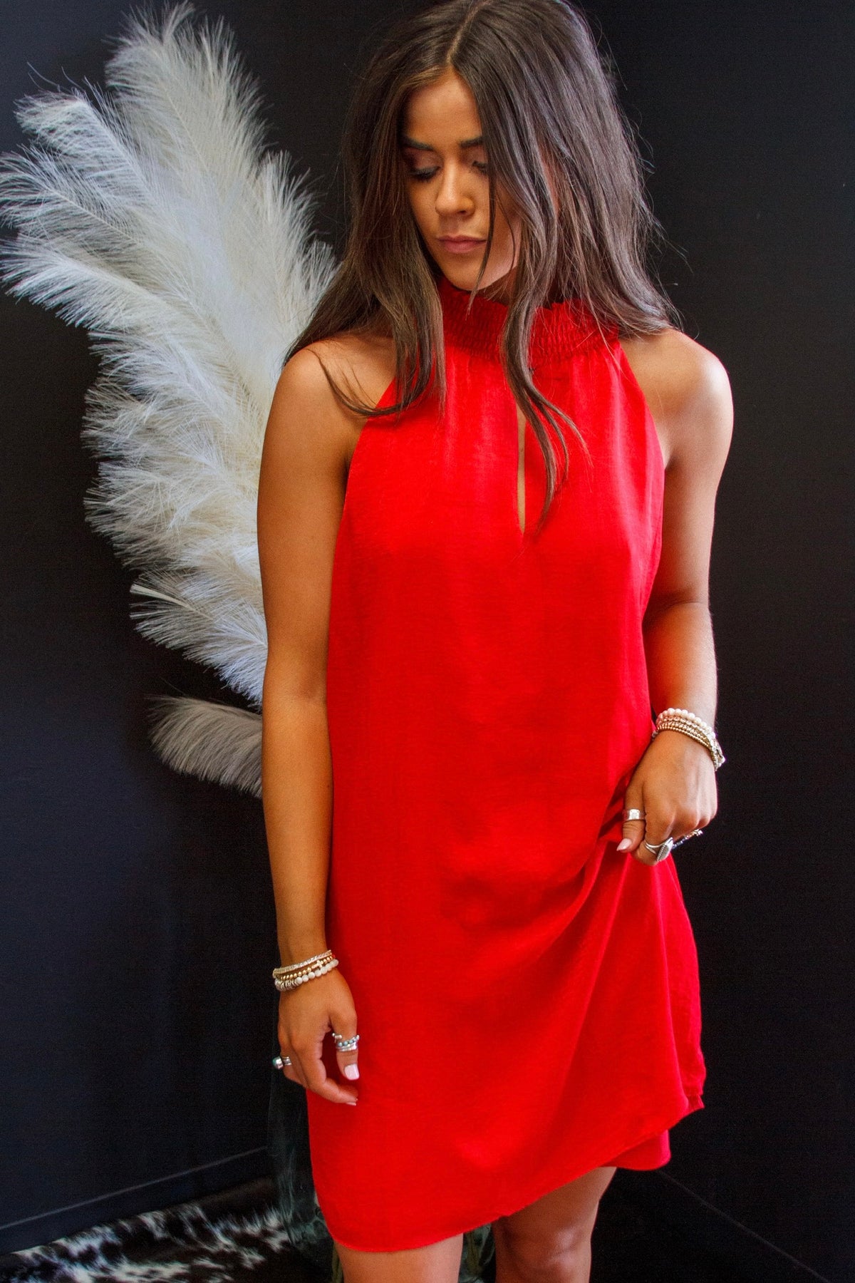 Red Hot Halter Dress